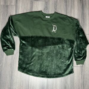 Disney Spirit Jersey Green Sweatshirt Fleece Unisex Disneyland Resort Size XL